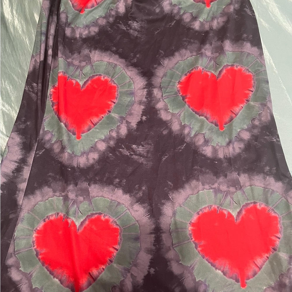 Heart Pattern Tie-Dye Skirt